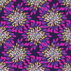 Abstract floral background. Seamless vector pattern with abstract flowers.  Perfect for design templates, wallpaper, wrapping, fabric and textile.