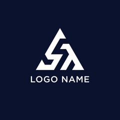 letter s t triangle logo 
