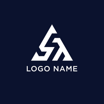 letter s t triangle logo 