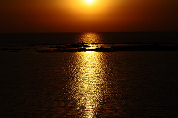 sunset in the sea