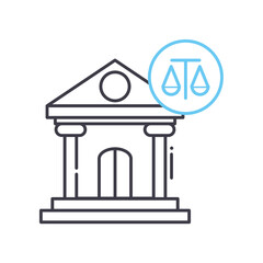 coutr of justice line icon, outline symbol, vector illustration, concept sign