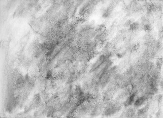 Watercolor painting white black gray abstract strokes, sky. Horizontal page texture, copy space grunge backdrop, retro texture, vintage background - 523713296