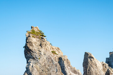 Scenic View of Jodogahama Rock Formations in Iwate, Japan