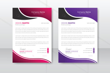 professional and corporate business letterhead template design with abstract shapes.