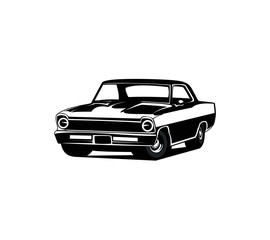 Obraz na płótnie Canvas vector black muscle car icon on white background