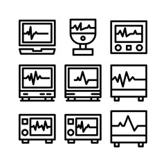 electrocardiograph icon or logo isolated sign symbol vector illustration - high quality black style vector icons
