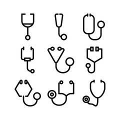 stethoscope icon or logo isolated sign symbol vector illustration - high quality black style vector icons
