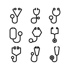 stethoscope icon or logo isolated sign symbol vector illustration - high quality black style vector icons
