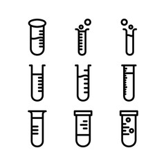 test tube icon or logo isolated sign symbol vector illustration - high quality black style vector icons
