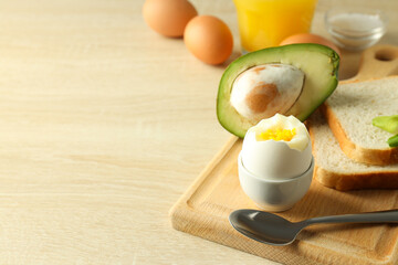 Concept of breakfast with tasty homemade sandwich