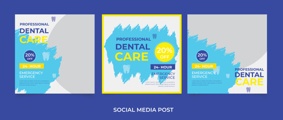 Dentist and dental care social media banner template