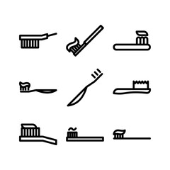 toothbrush icon or logo isolated sign symbol vector illustration - high quality black style vector icons
