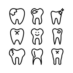 tooth icon or logo isolated sign symbol vector illustration - high quality black style vector icons
