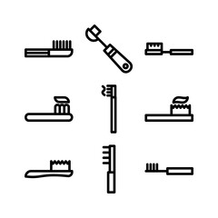 toothbrush icon or logo isolated sign symbol vector illustration - high quality black style vector icons
