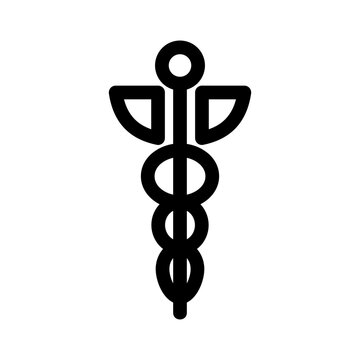 caduceus icon or logo isolated sign symbol vector illustration - high quality black style vector icons
