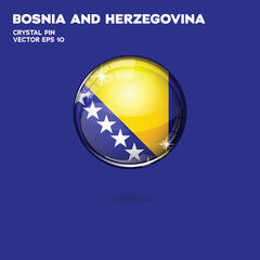 Bosnia and Herzegovina Flag 3D Buttons