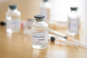 Vaccine vial for Monkeypox or Clade (Smallpox vaccine).