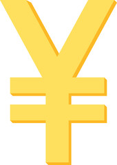 Japanese yen or Chinese yuan currency symbol. Business and finance concept. Flat design illustration.