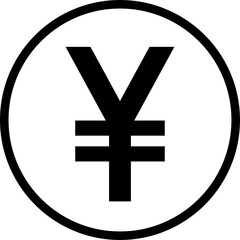 Obraz premium Japanese yen or Chinese yuan coin icon. Business and finance concept. Flat design illustration.