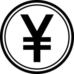 Obraz premium Japanese yen or Chinese yuan coin icon. Business and finance concept. Flat design illustration.