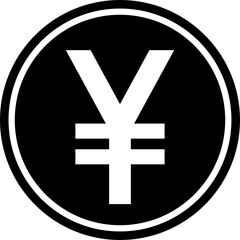 Japanese yen or Chinese yuan coin icon. Business and finance concept. Flat design illustration.