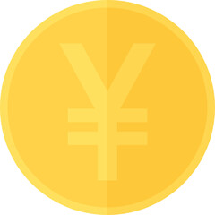 Japanese yen or Chinese yuan coin icon. Business and finance concept. Flat design illustration.