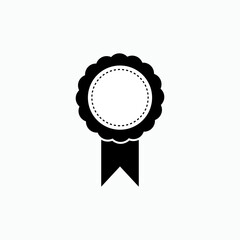 Black Ribbon Icon. Award Sign & Trendy Symbol for Design and Websites, Presentation or Apps Element. 