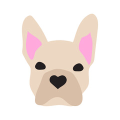 cute doodle illustration of french bulldog breed dog. dog in minimalist style
