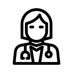 woman doctor icon or logo isolated sign symbol vector illustration - high quality black style vector icons
