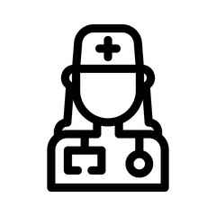 woman doctor icon or logo isolated sign symbol vector illustration - high quality black style vector icons
