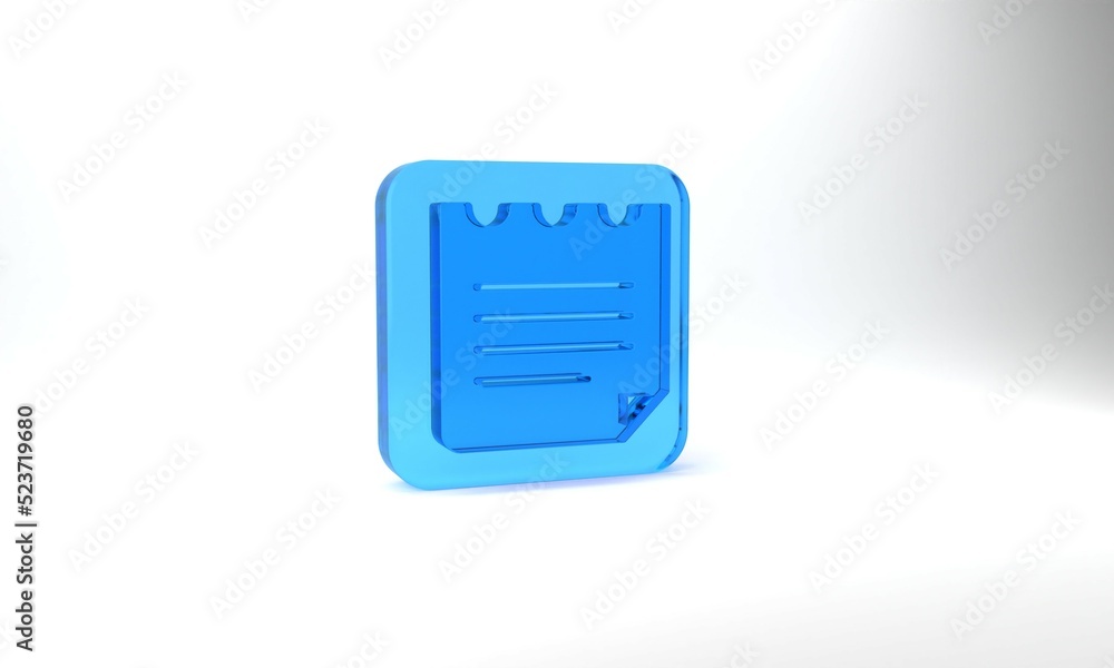 Poster blue notebook icon isolated on grey background. spiral notepad icon. school notebook. writing pad. d