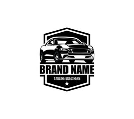 Obraz premium Muscle car logo - vector illustration, emblem design on white background