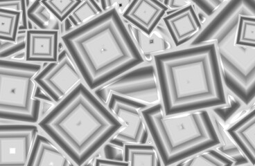 Gradient monochrome abstract geometric various size square frame pattern