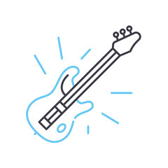 bass guitar line icon, outline symbol, vector illustration, concept sign