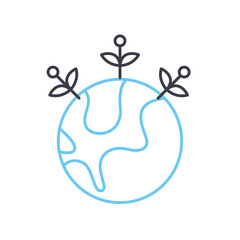 environment line icon, outline symbol, vector illustration, concept sign