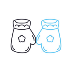 baby mittens line icon, outline symbol, vector illustration, concept sign