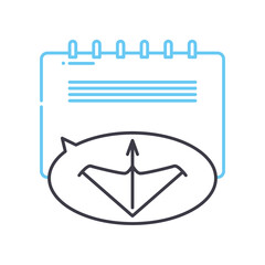 archery event line icon, outline symbol, vector illustration, concept sign