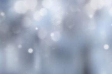 Blurred blue winter background with bokeh