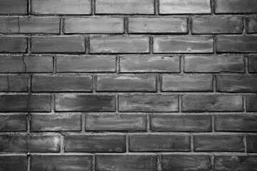 Brick wall background texture. Black and white vintage image.