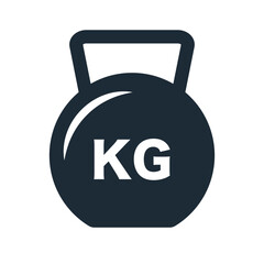 Kilogram weight icon. Kettlebell. Weight Training. Vector.
