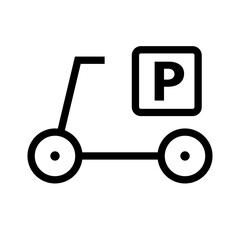 kickboard and scooter parking sign. Vector.