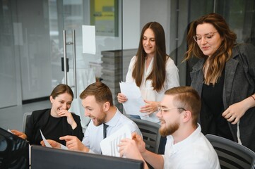 Fototapeta premium Business training in modern offices