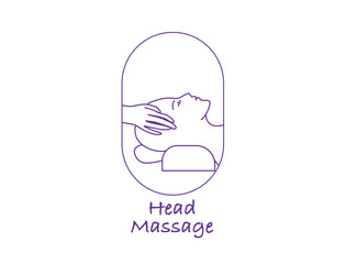 spa head massage line art vector illustration 