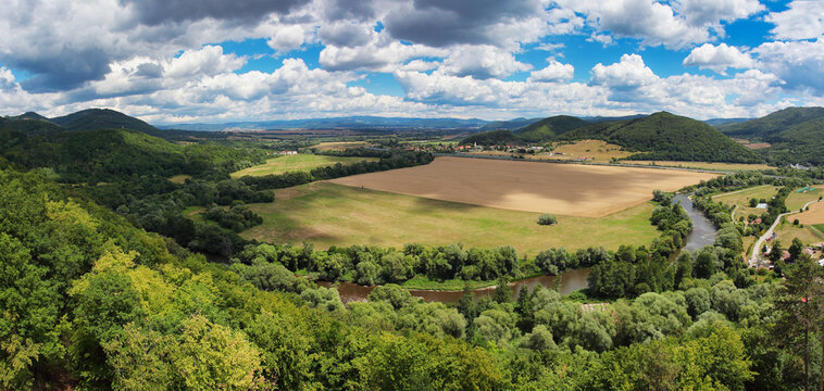 Beautiful summer countryside panaroma from Reviste, Slovakia