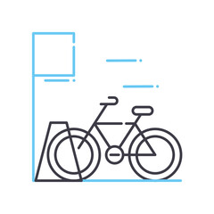 bicycle parking line icon, outline symbol, vector illustration, concept sign