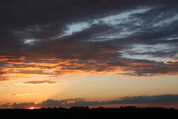 beautiful sky landscape at sunset