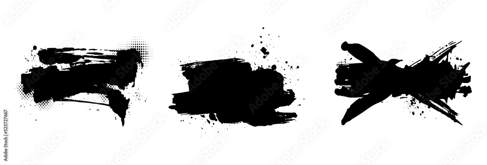 Aufkleber abstract ink strokes for text copy space and poster title templates. lower third design elements of 