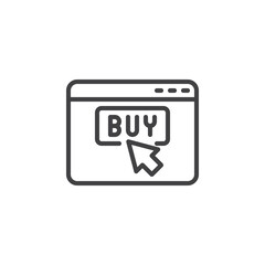 Buy now web page line icon