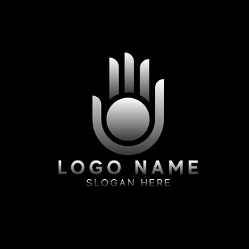 Linear hand gesture vector icon symbol logotype