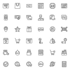 E-commerce line icons set